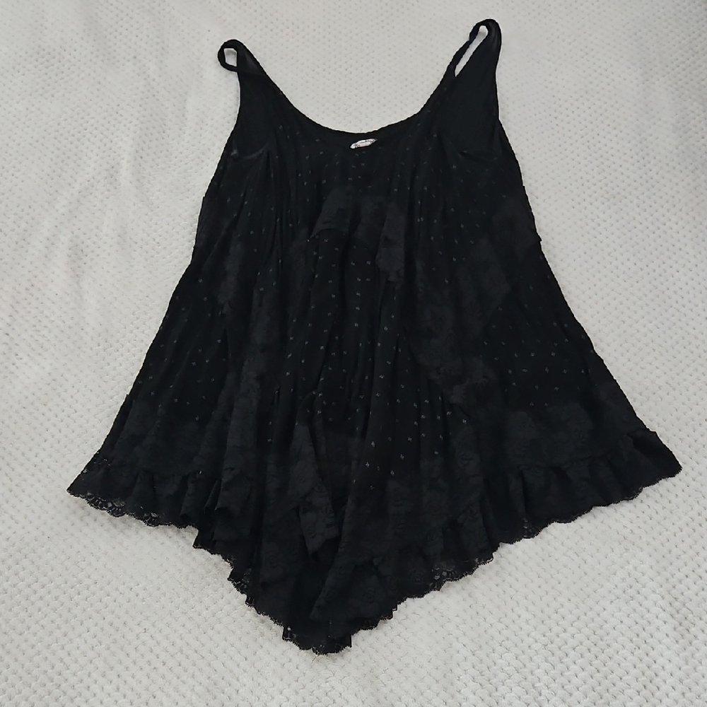 Free People Intimitley Black Slip Tunic, Medium